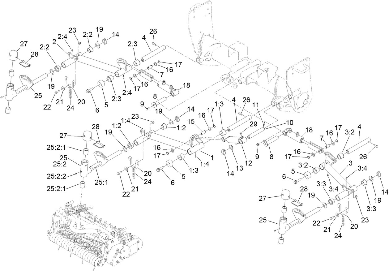 No. 1, No. 4 and No. 5 Lift Arm Assembly