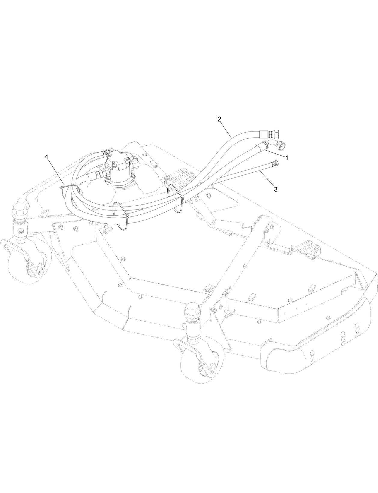 Front Deck Hose Routing Assembly