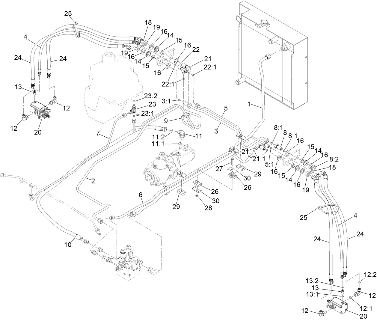 Rear Mow Hydraulic Circuit Assembly