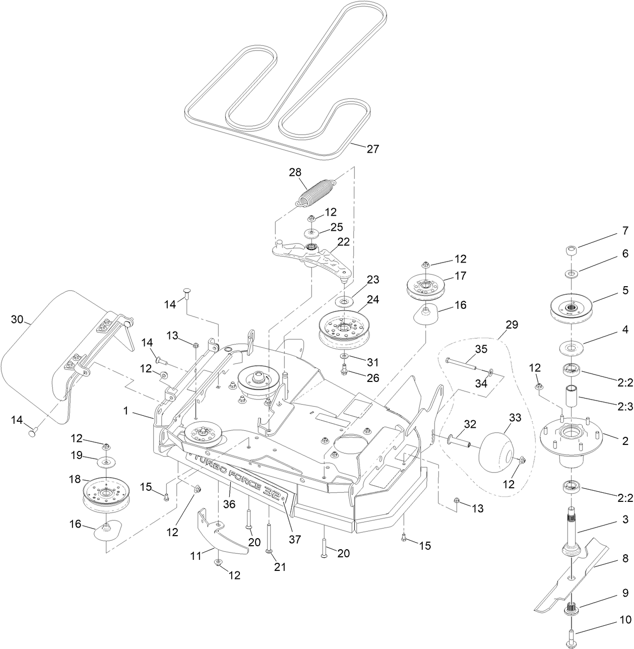 32 Inch Deck Assembly