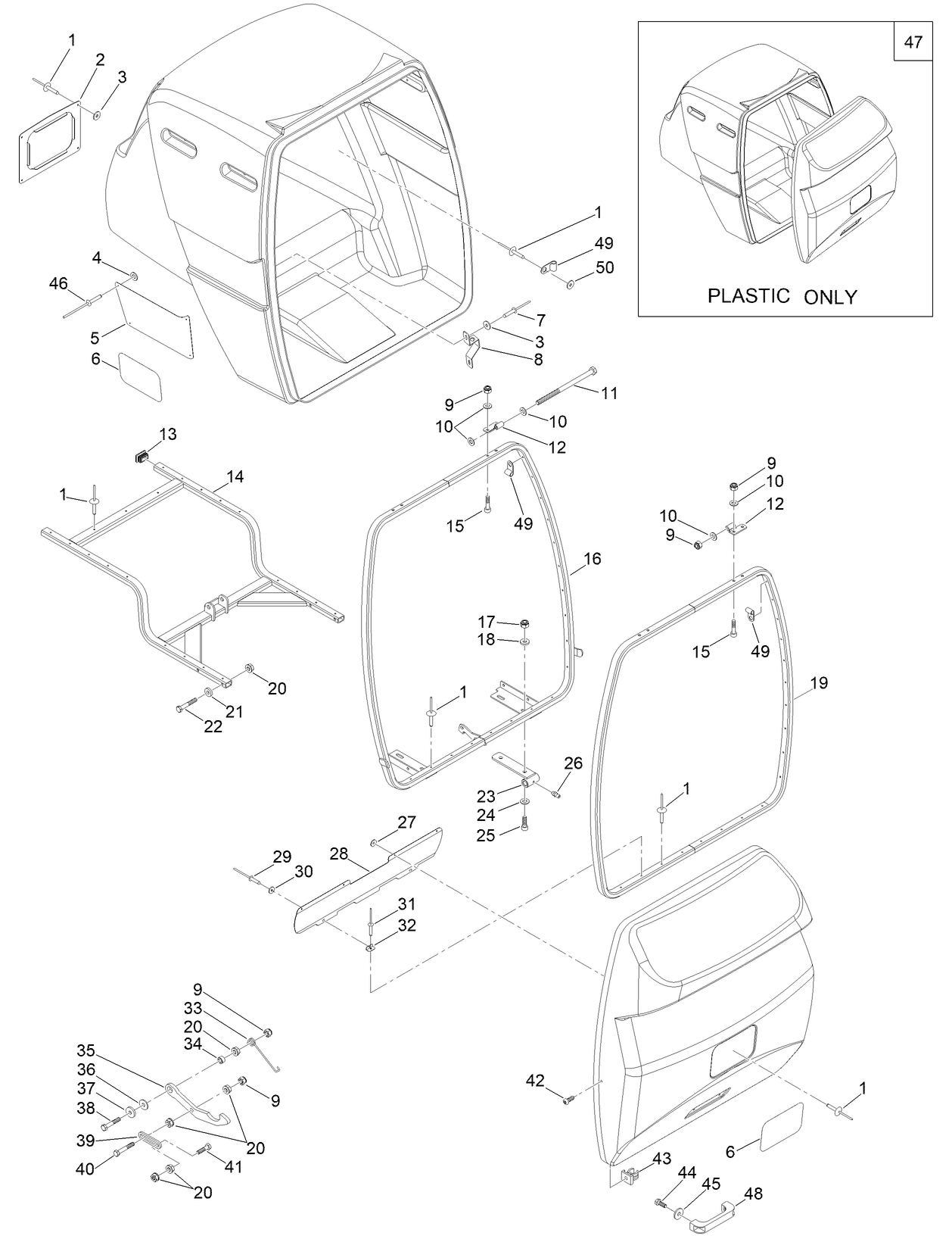 Hopper and Frame Assembly