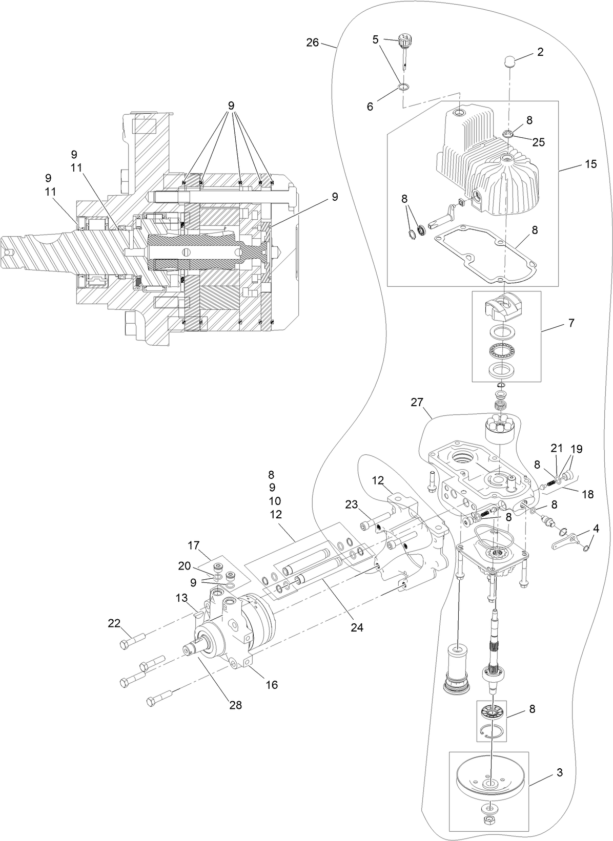 LH Hydro Assembly No. 135-7901