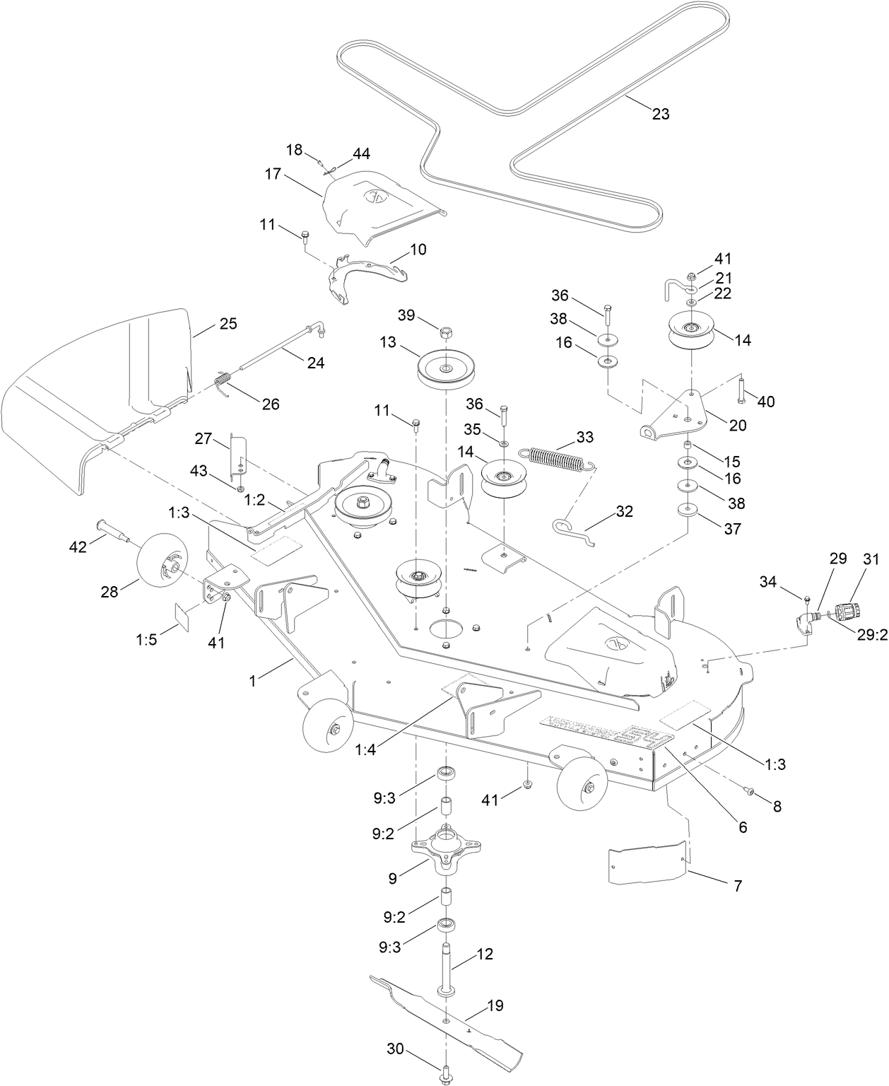54 Inch Deck and Decal Assembly
