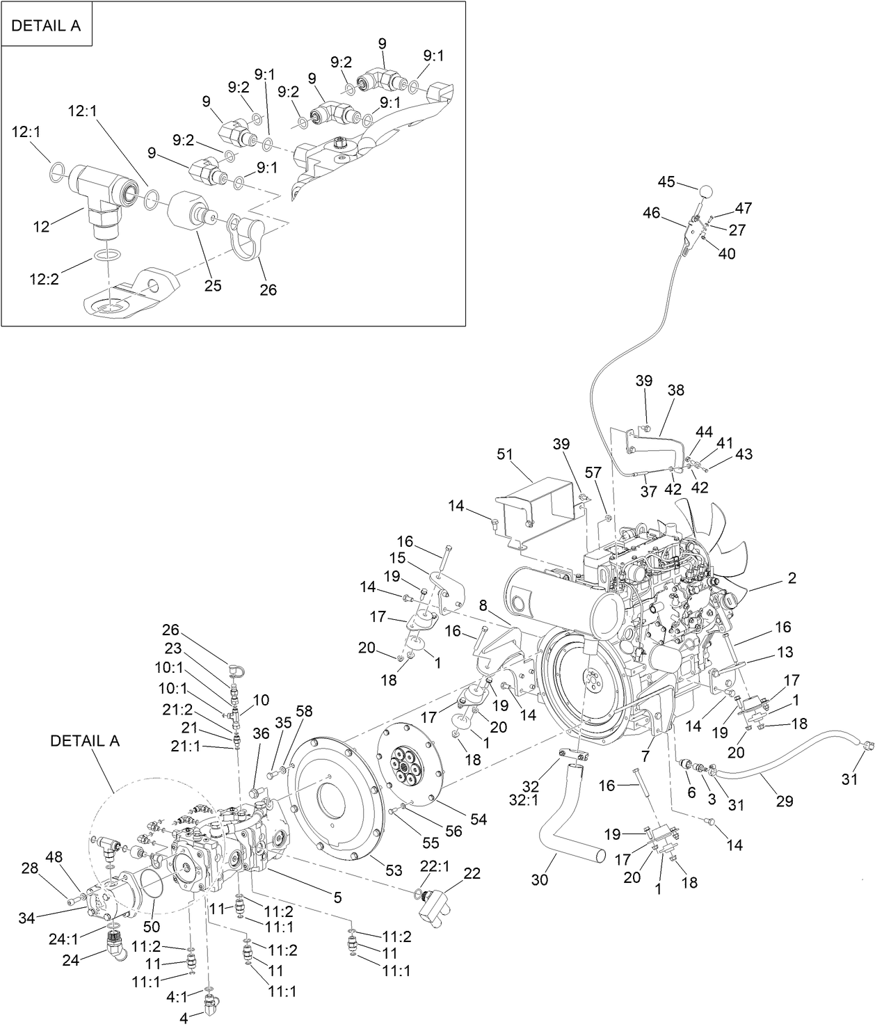 Engine and Pump Assembly