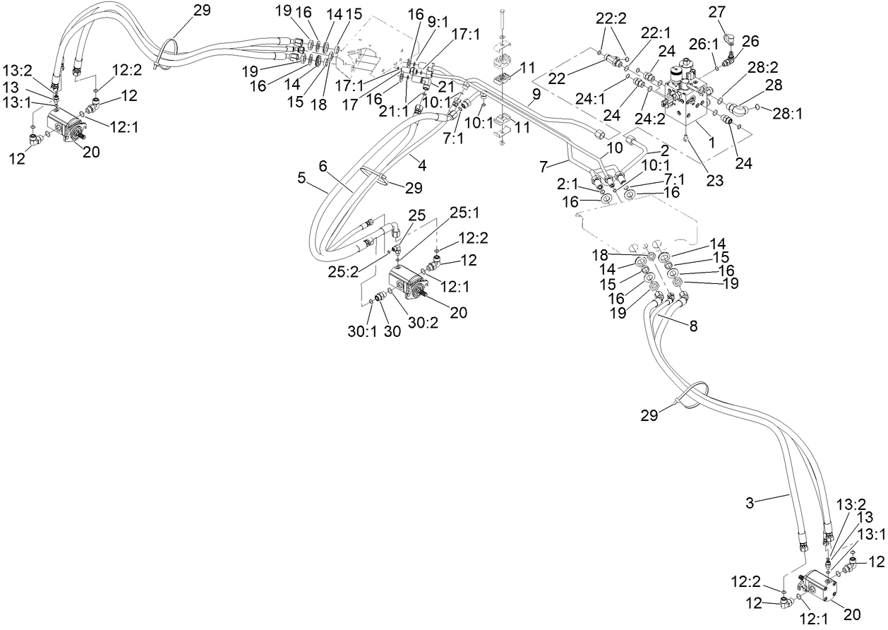 Front Mow Hydraulic Circuit Assembly