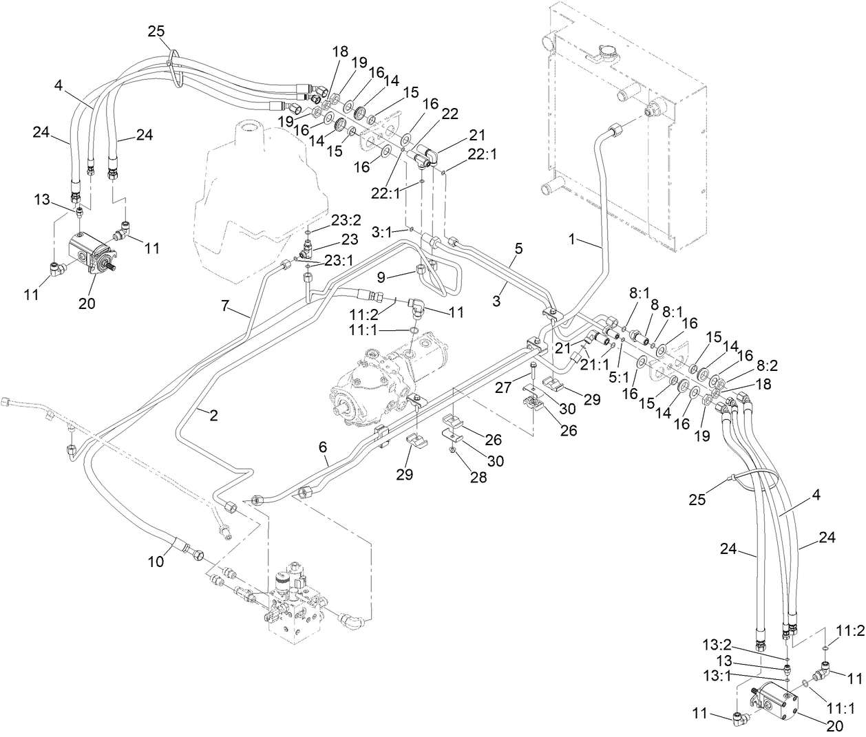 Rear Mow Hydraulic Circuit Assembly