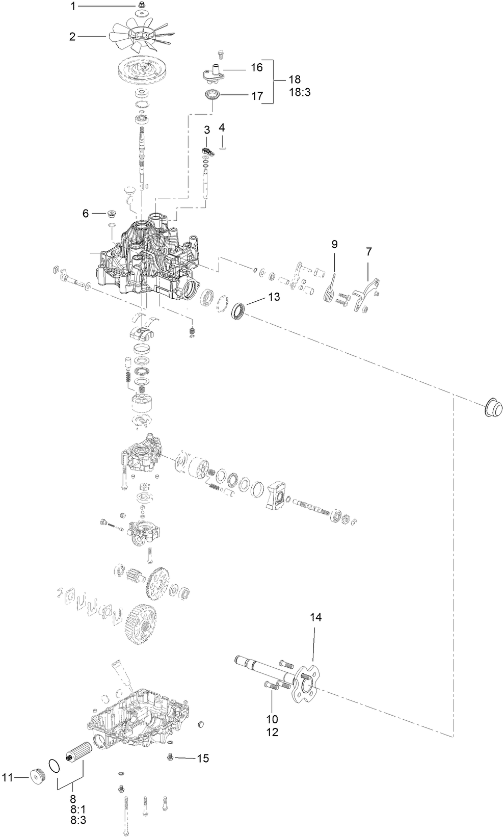 RH Transmission Assembly No. 161-1324