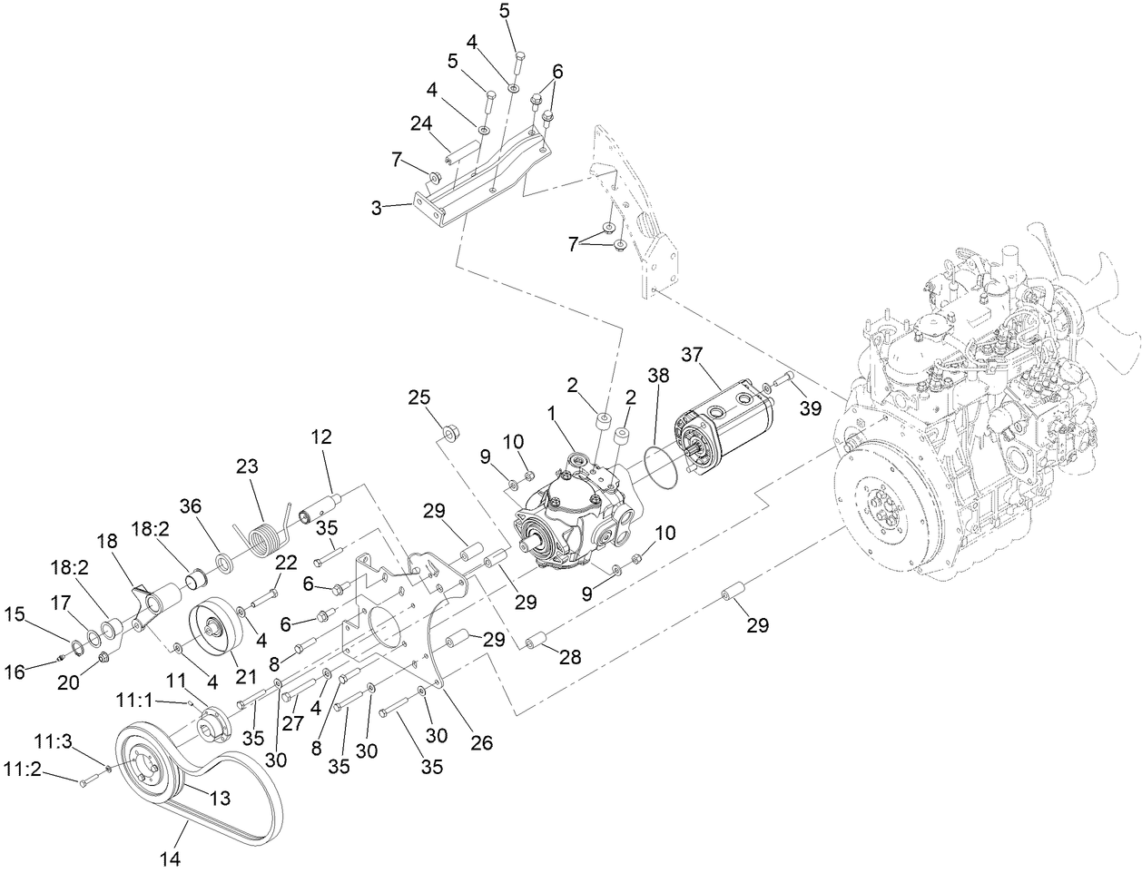 Tandem Hydraulic Pump Assembly