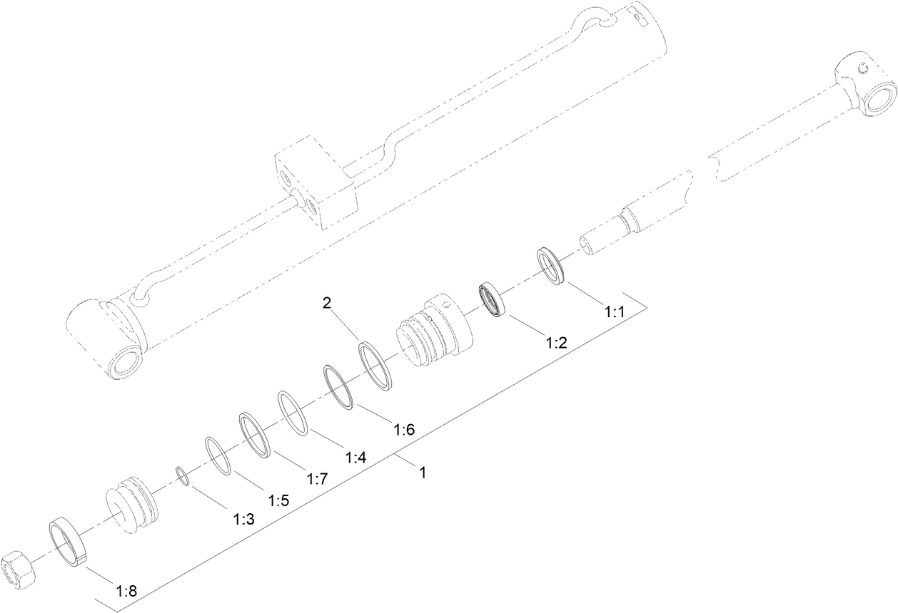 Right Hand Hydraulic Lift Cylinder Assembly No. 104-6269