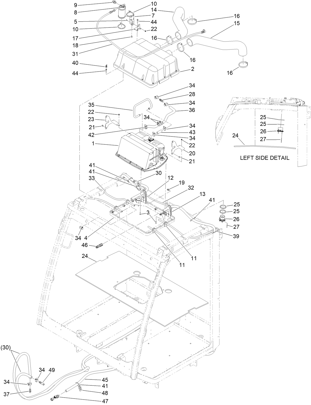 Cab Roof A/C and Heat Assembly