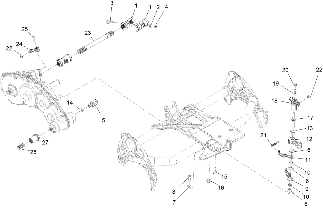 Drive Shaft and Reel Components Assembly