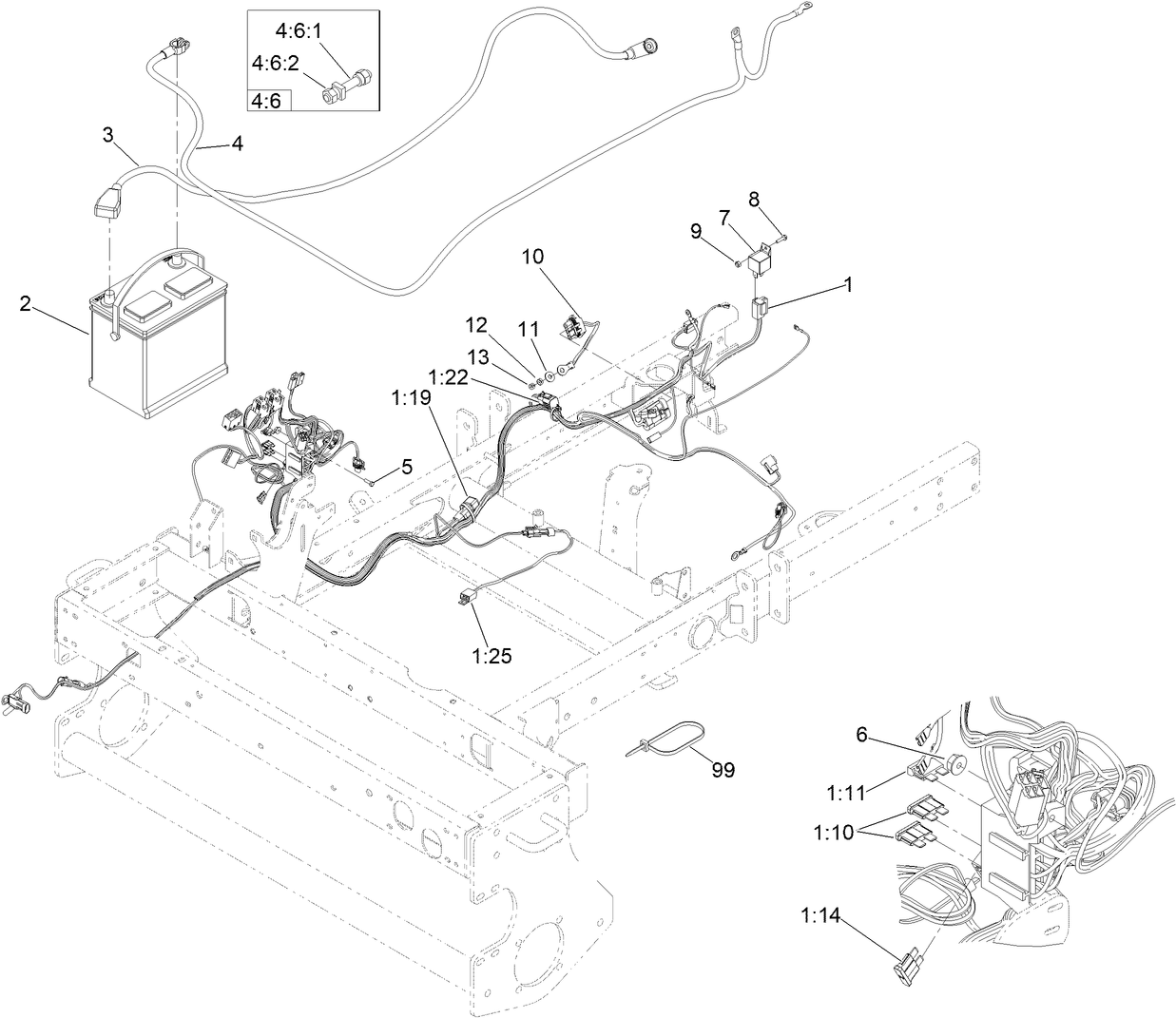 Wire Harness and Battery Assembly