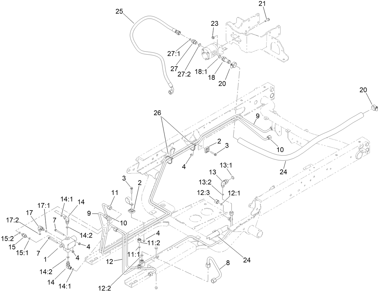 Main Hydraulic Pump and Lift Valve Assembly