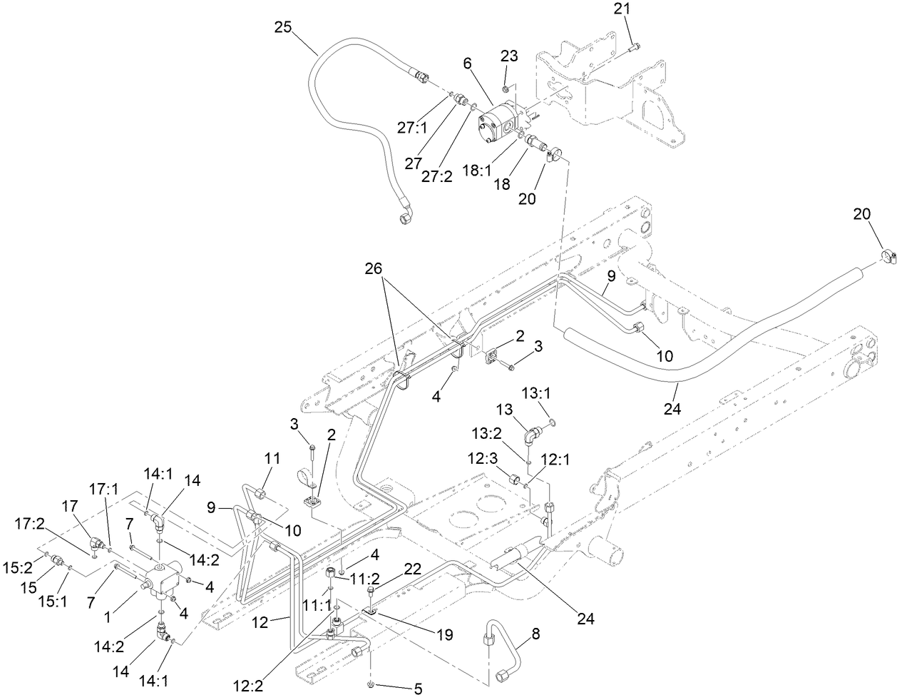 Main Hydraulic Pump and Lift Valve Assembly