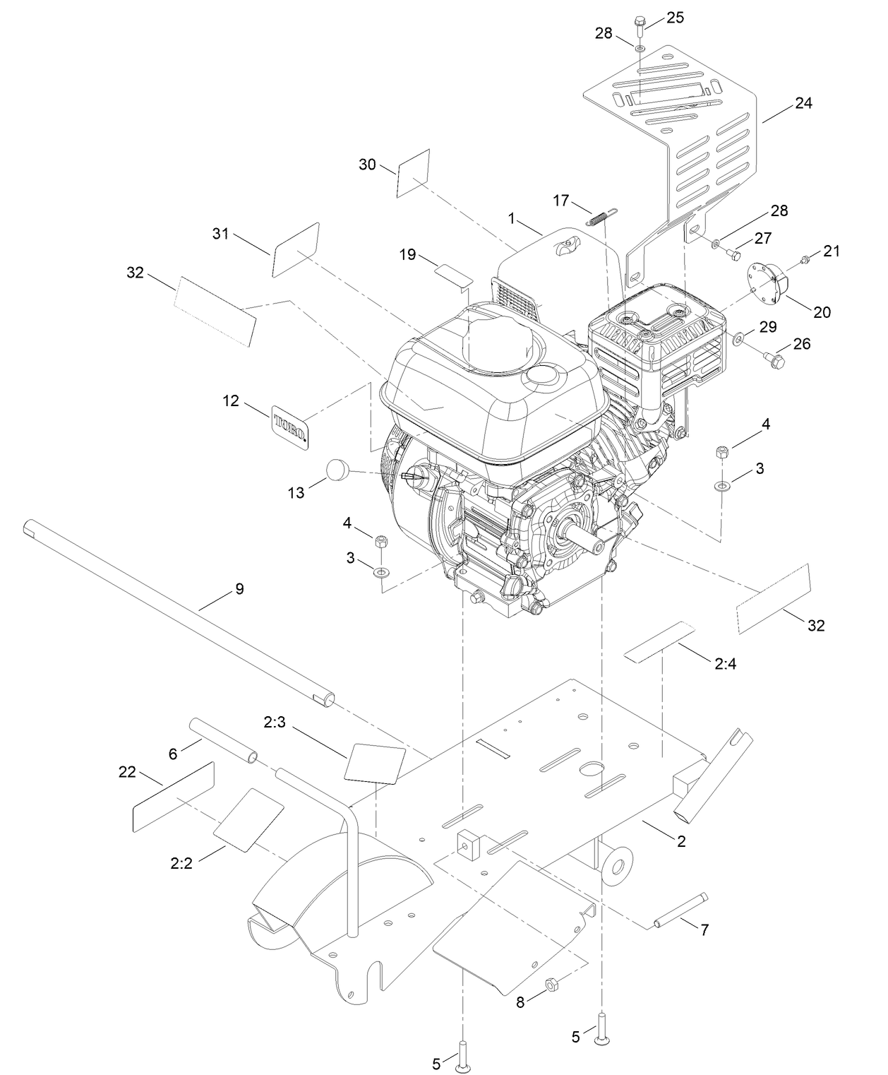 Engine and Frame Assembly