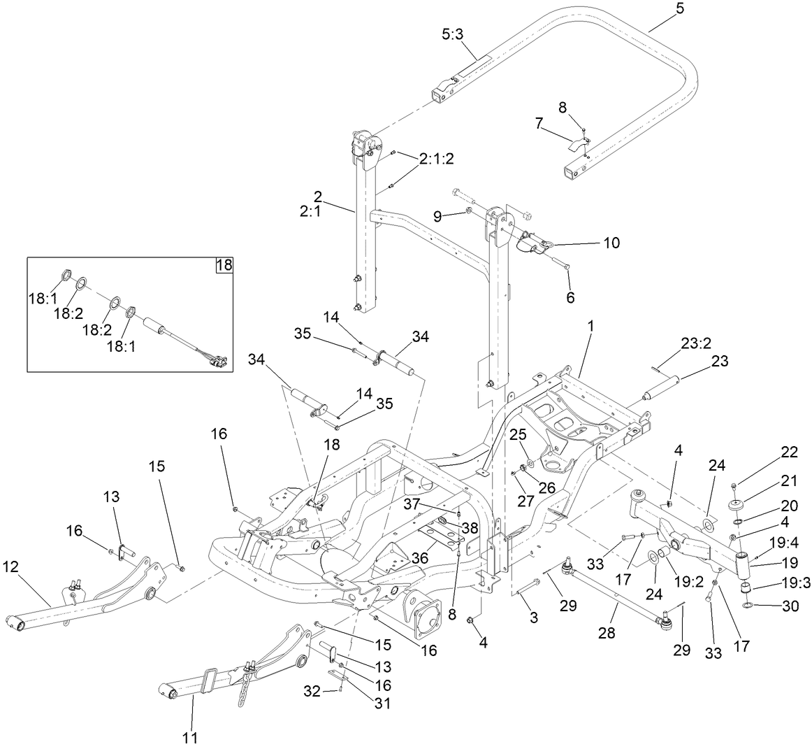 Frame and Roll-Over Protection System Assembly