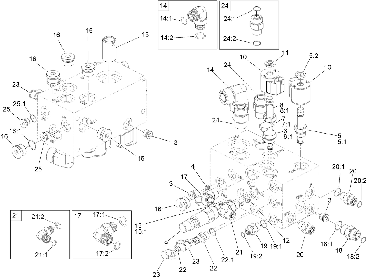 Steer/Lift Manifold Assembly No. 145-6070