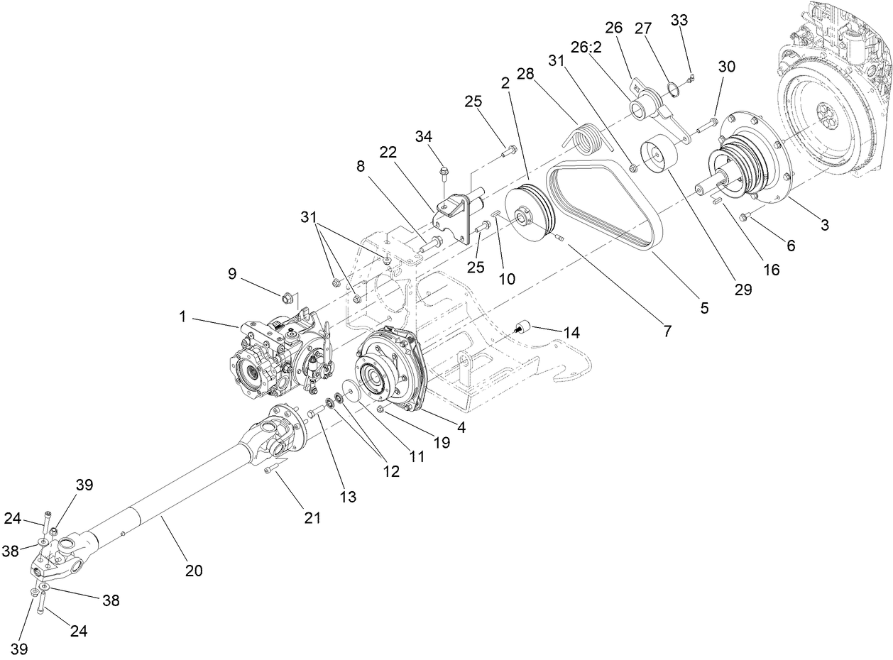 Pump, Driveshaft and Clutch Assembly