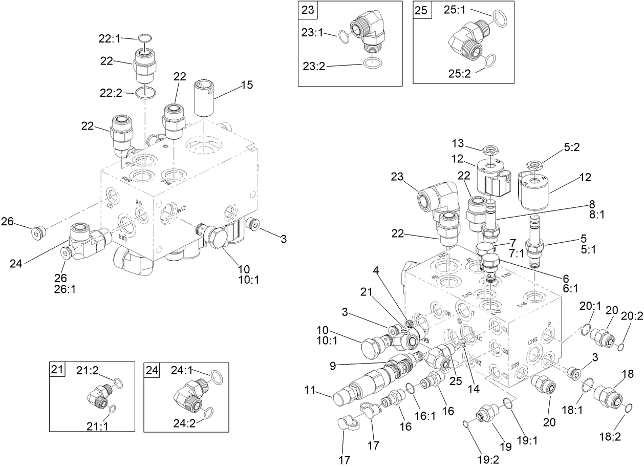 Steering/Lift Manifold Assembly No. 145-6080