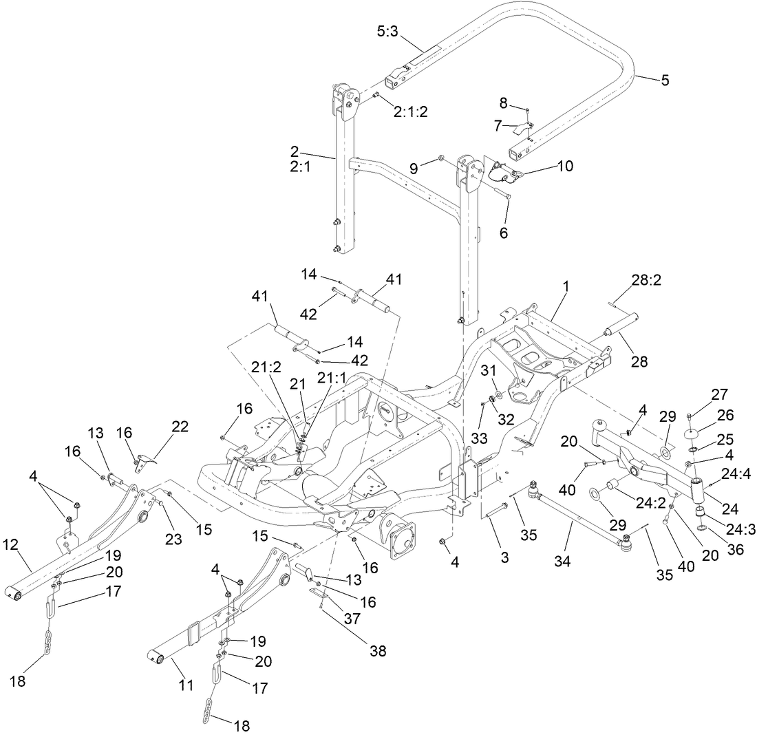 Frame and Roll-Over Protection System Assembly
