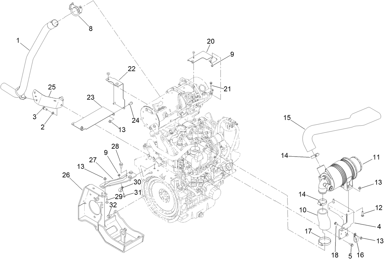 Exhaust and Air Cleaner Assembly
