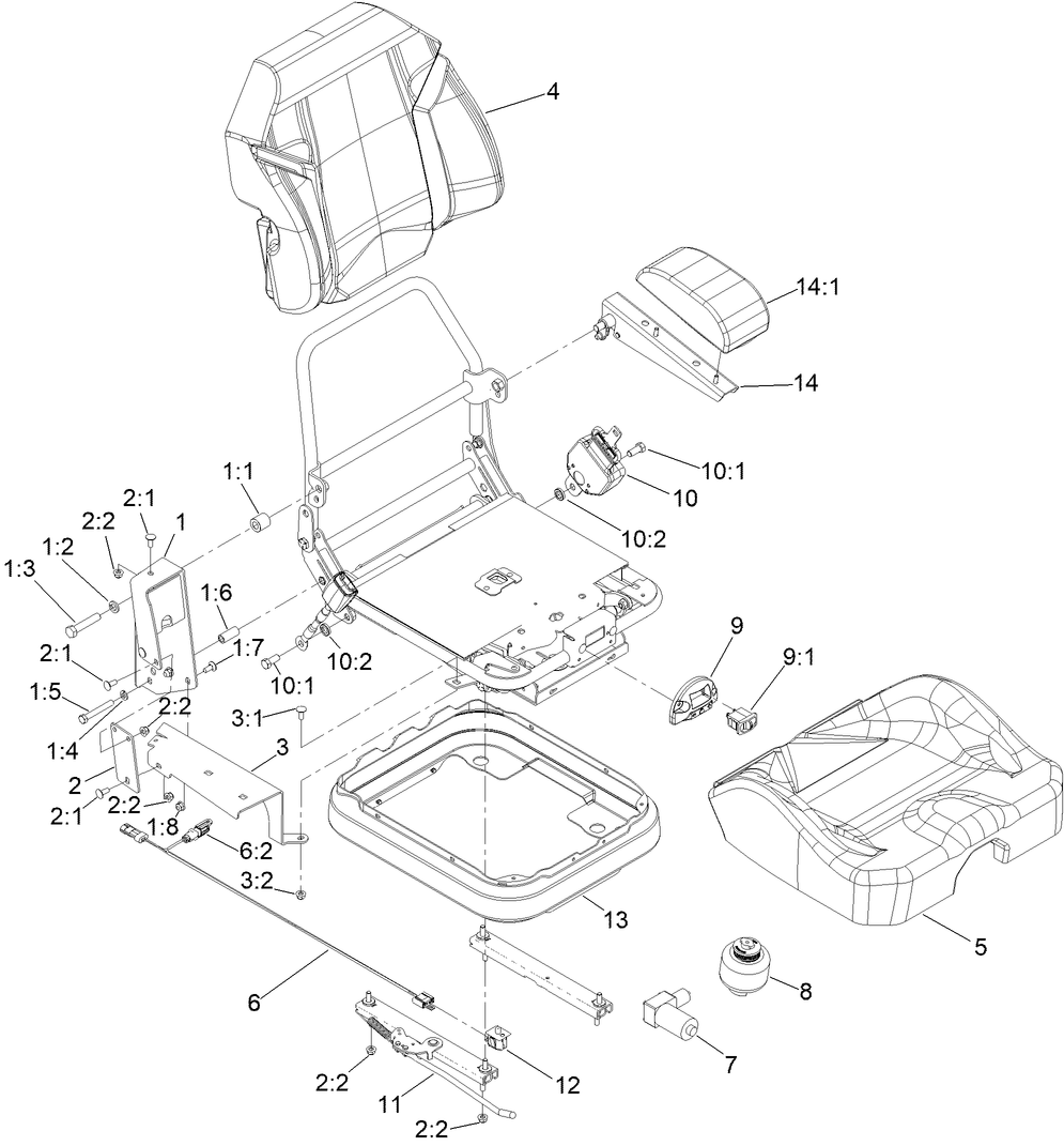 Air Ride Suspension Seat Assembly No. 161-0807