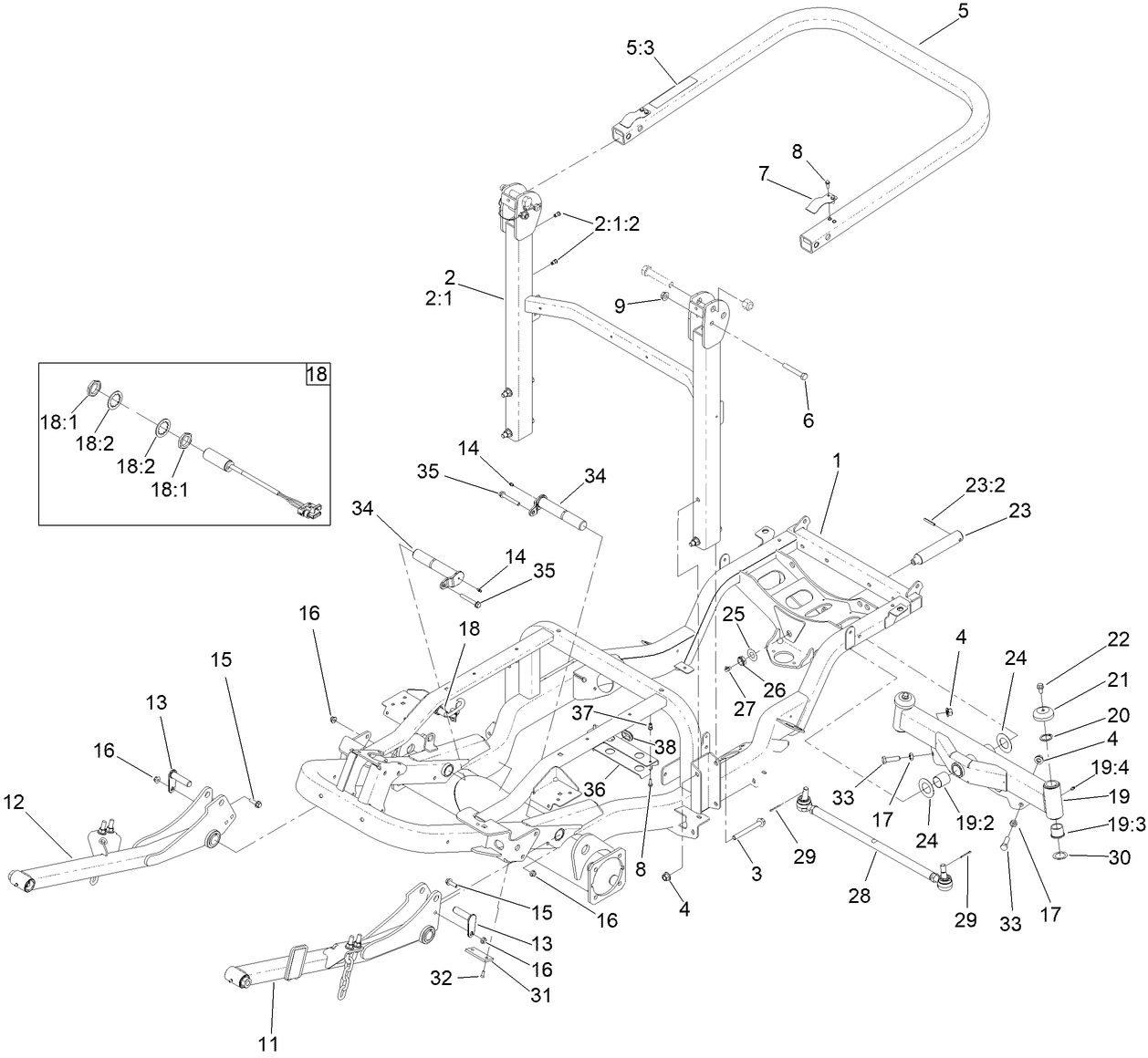 Frame and Roll-Over Protection System Assembly