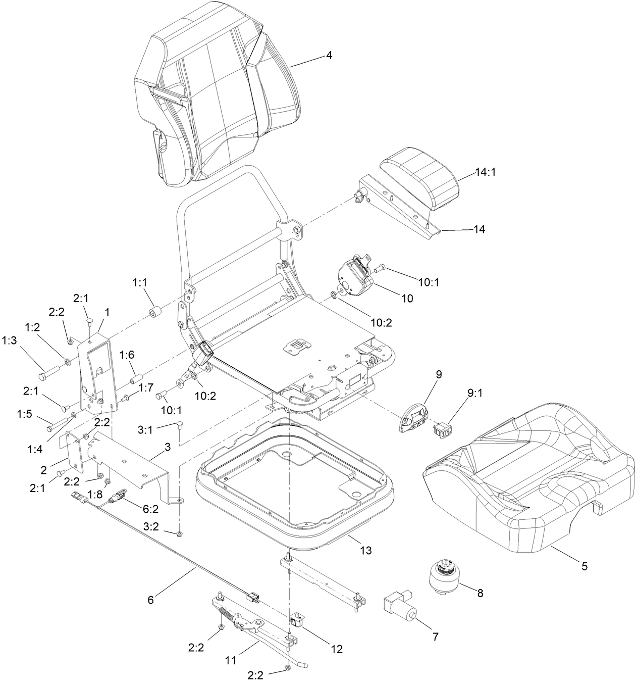 Air Ride Suspension Seat Assembly No. 161-0807
