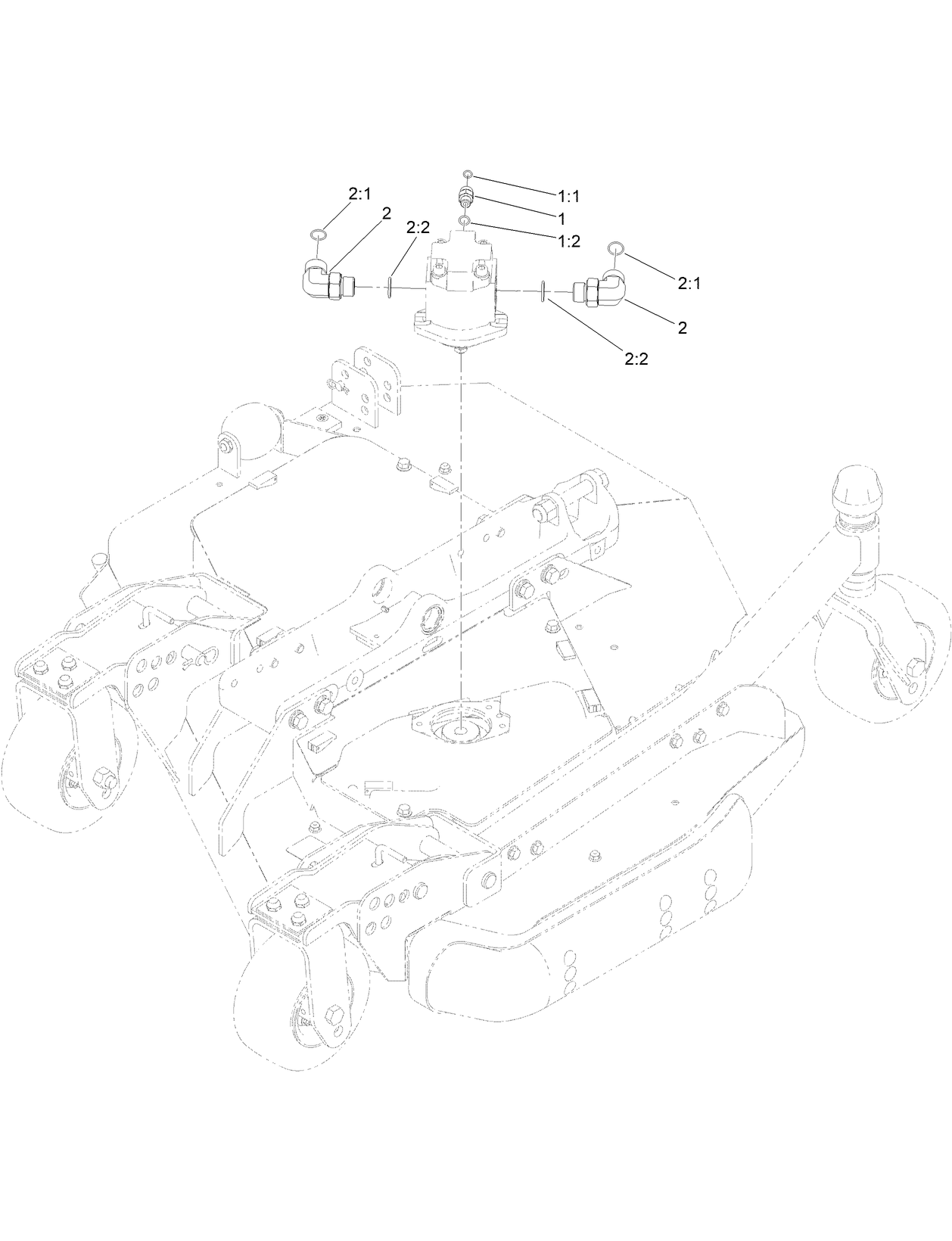 Left Deck Hydraulic Fitting Assembly