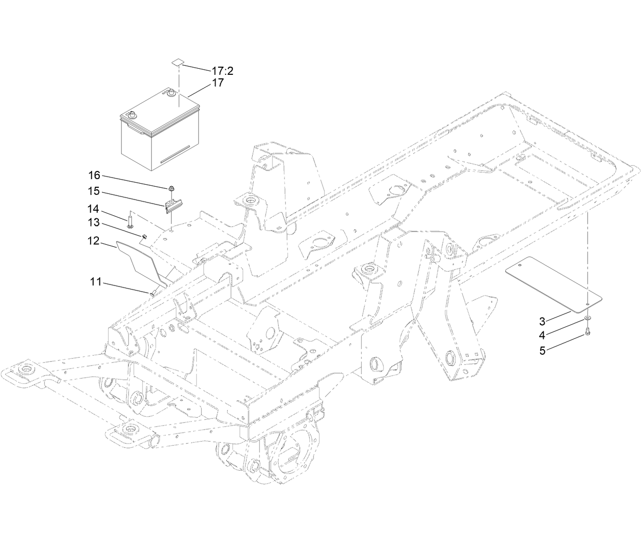 Battery, Shield and Rear Cover Assembly