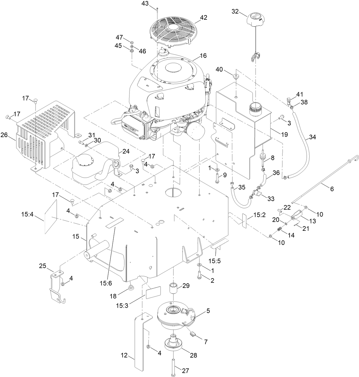 Engine and Frame Assembly