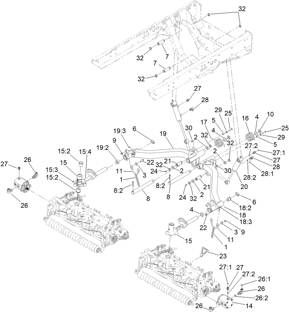 Rear Reel Lift Assembly