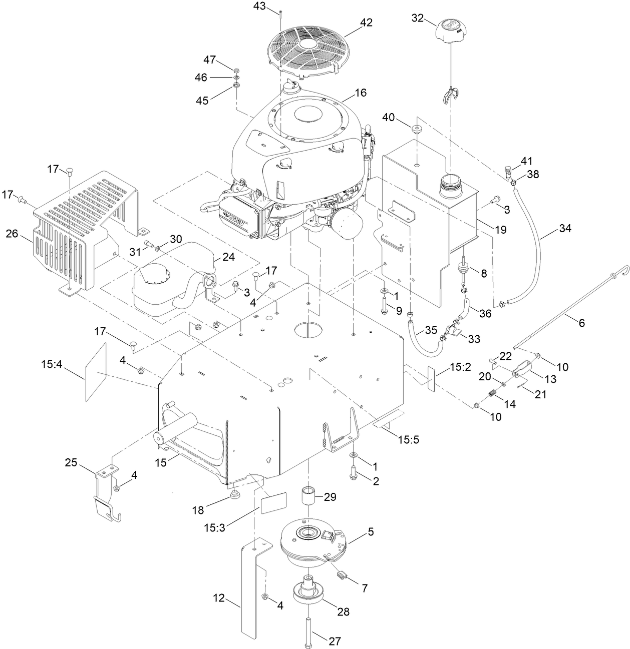 Engine and Frame Assembly