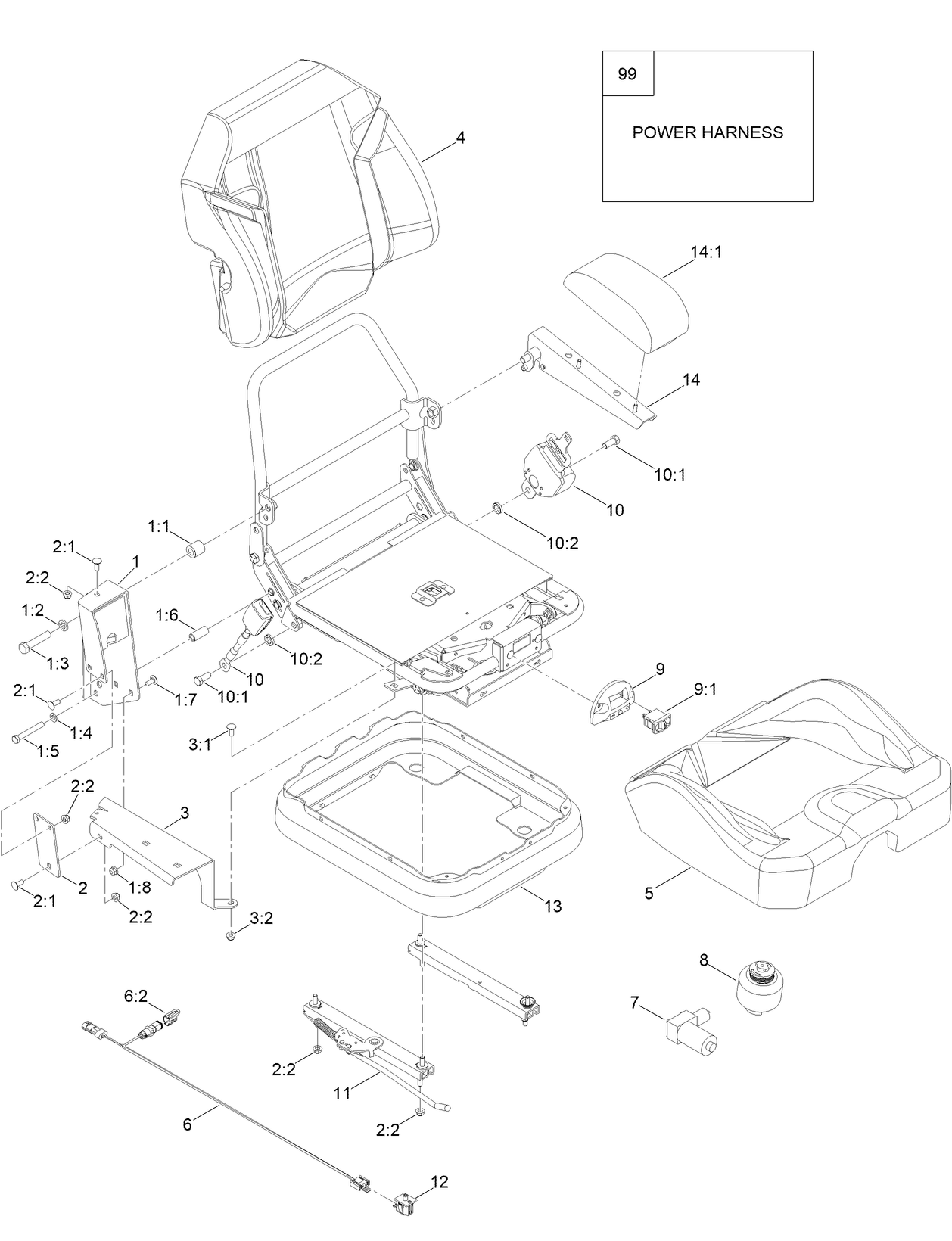 Air Ride Suspension Seat Kit Assembly