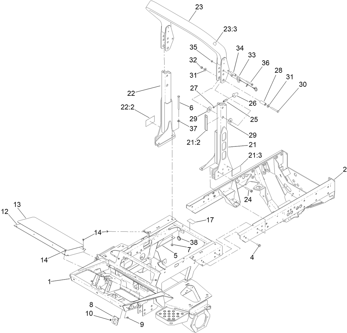 Frame and Roll-Over Protection System Assembly