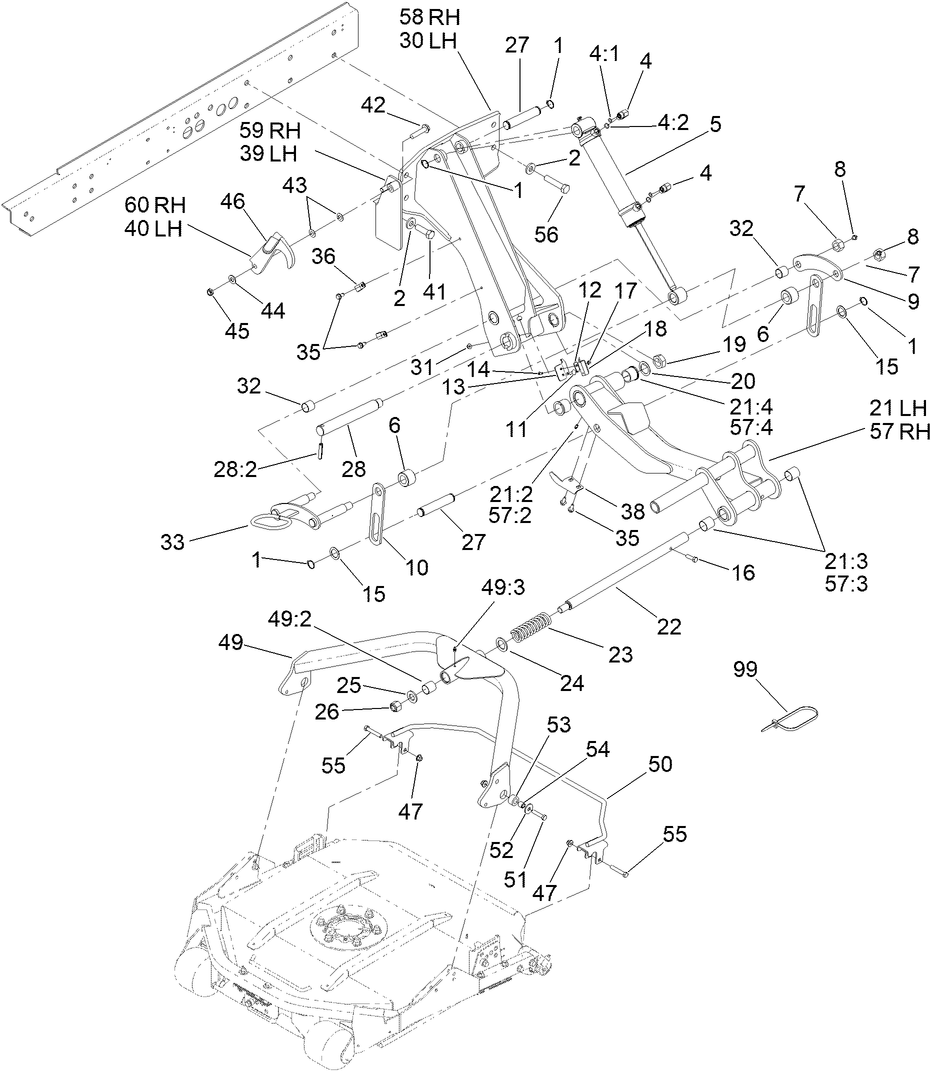 No. 6 and 7 Lift Arm and Deck Assembly