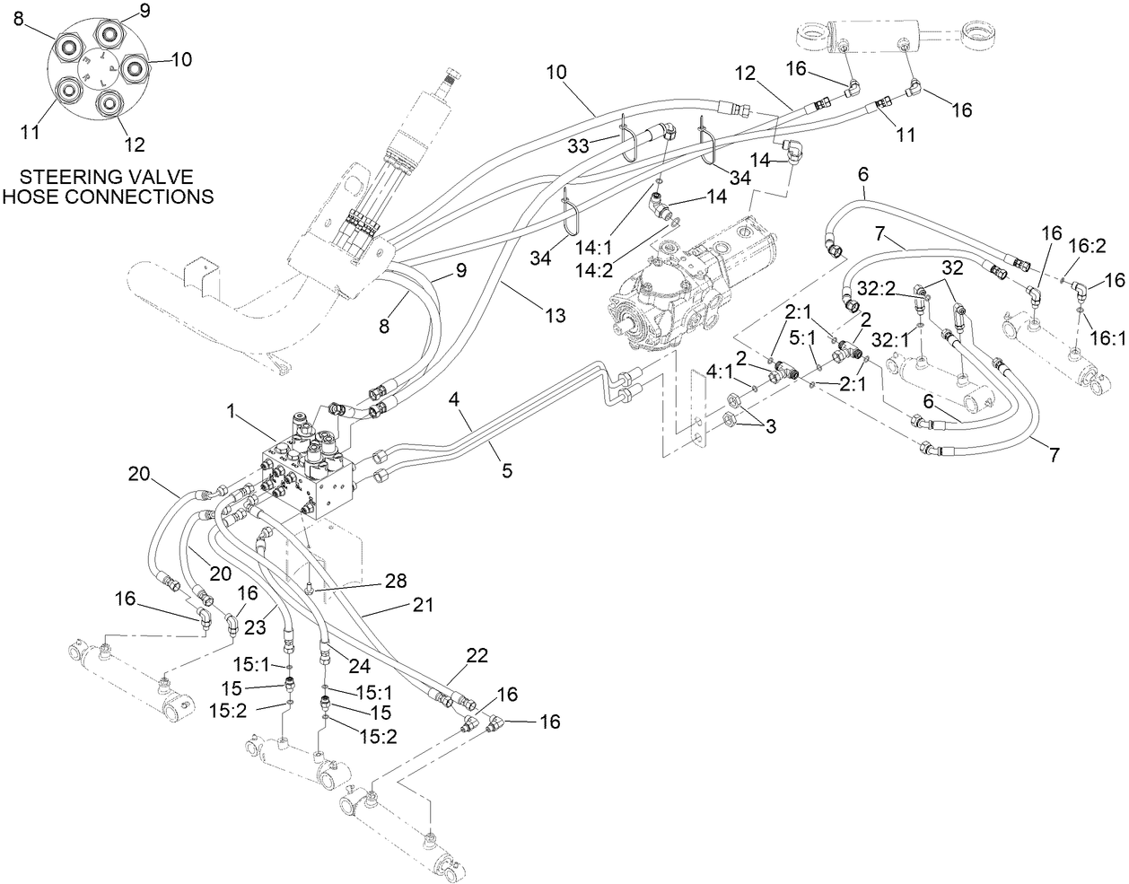 Lift Manifold and Steering Circuit Assembly