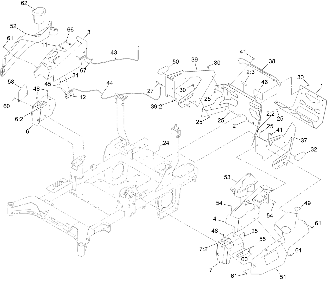 Throttle Cable and Guard Assembly