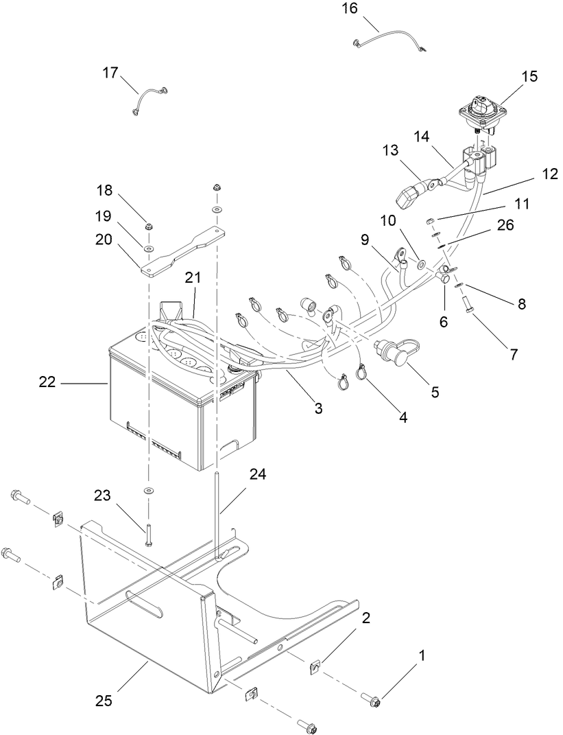 Battery and Cable Assembly