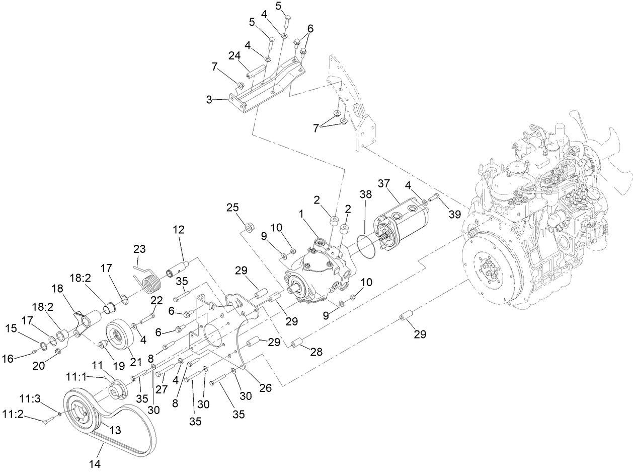 Tandem Hydraulic Pump Assembly