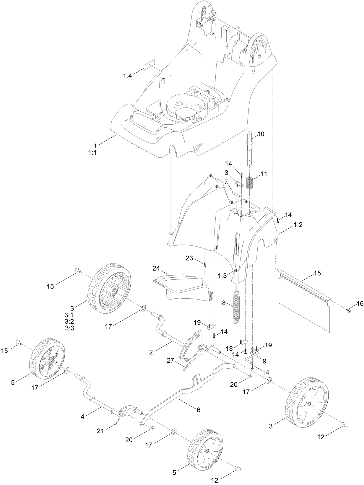 Traction and Height-of-Cut Assembly