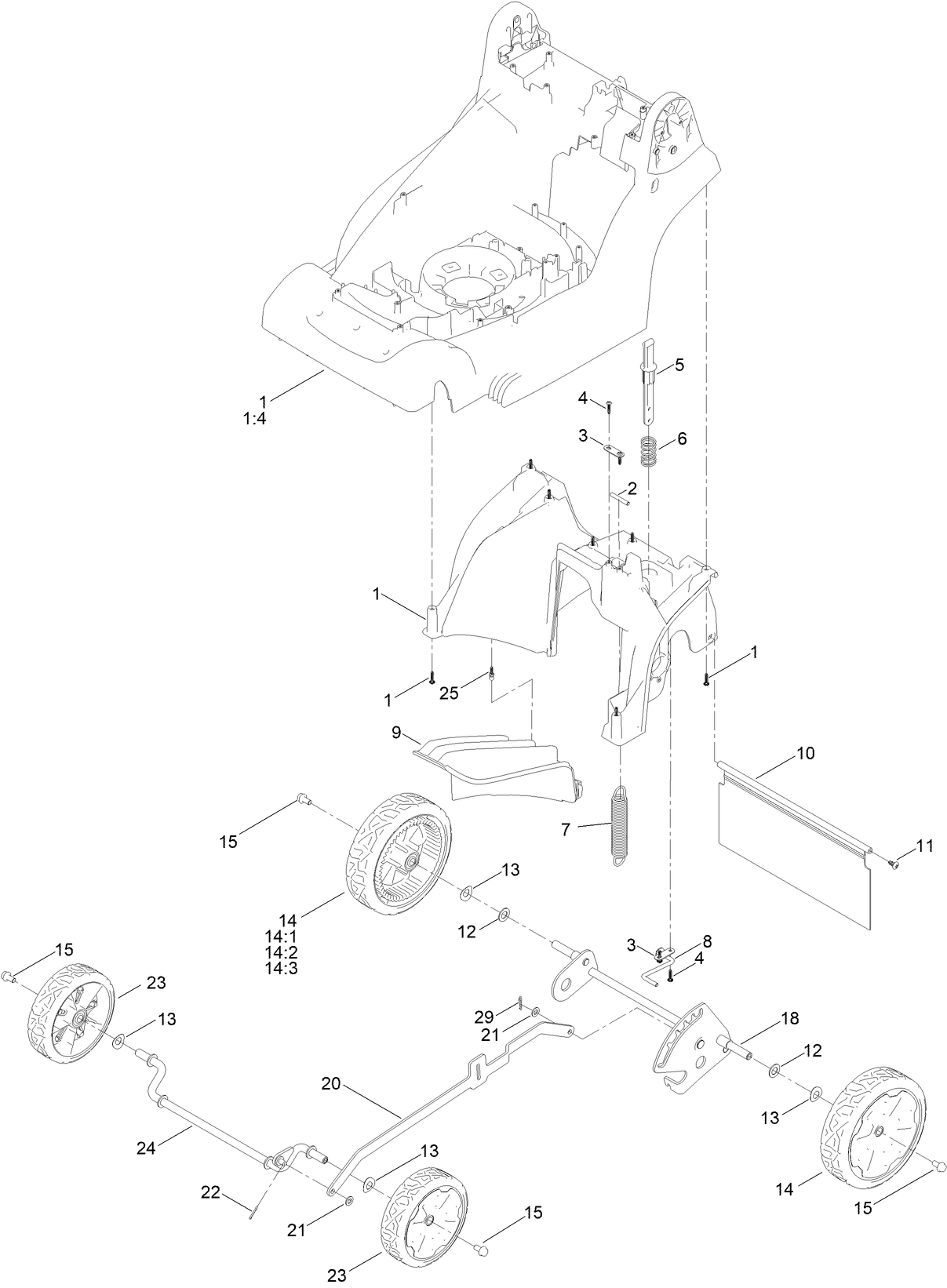 Traction and Height-of-Cut Assembly