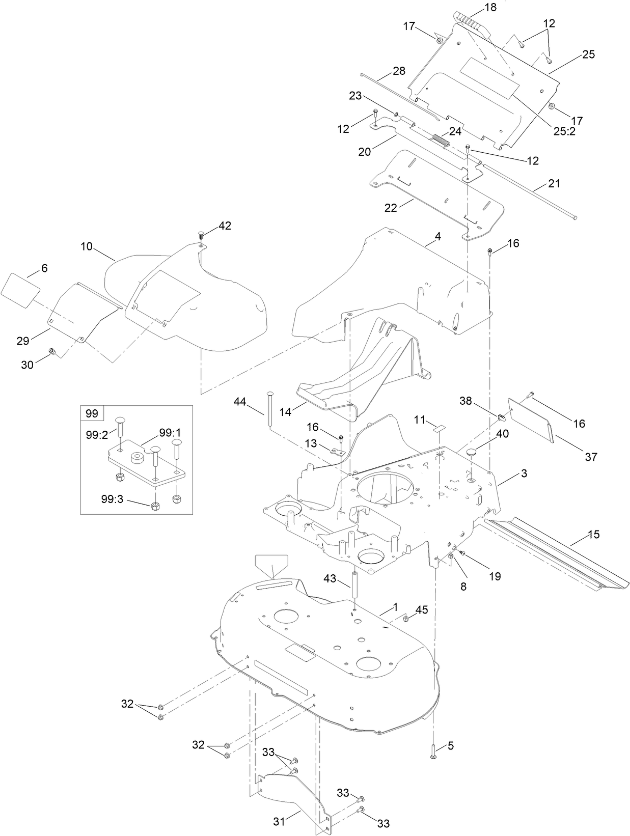 Deck, Frame and Chute Assembly