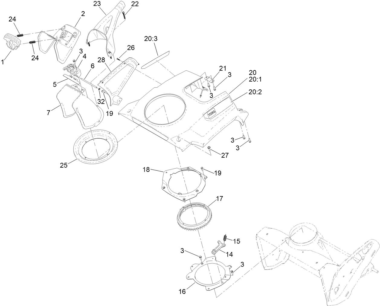 Shroud and Chute Assembly