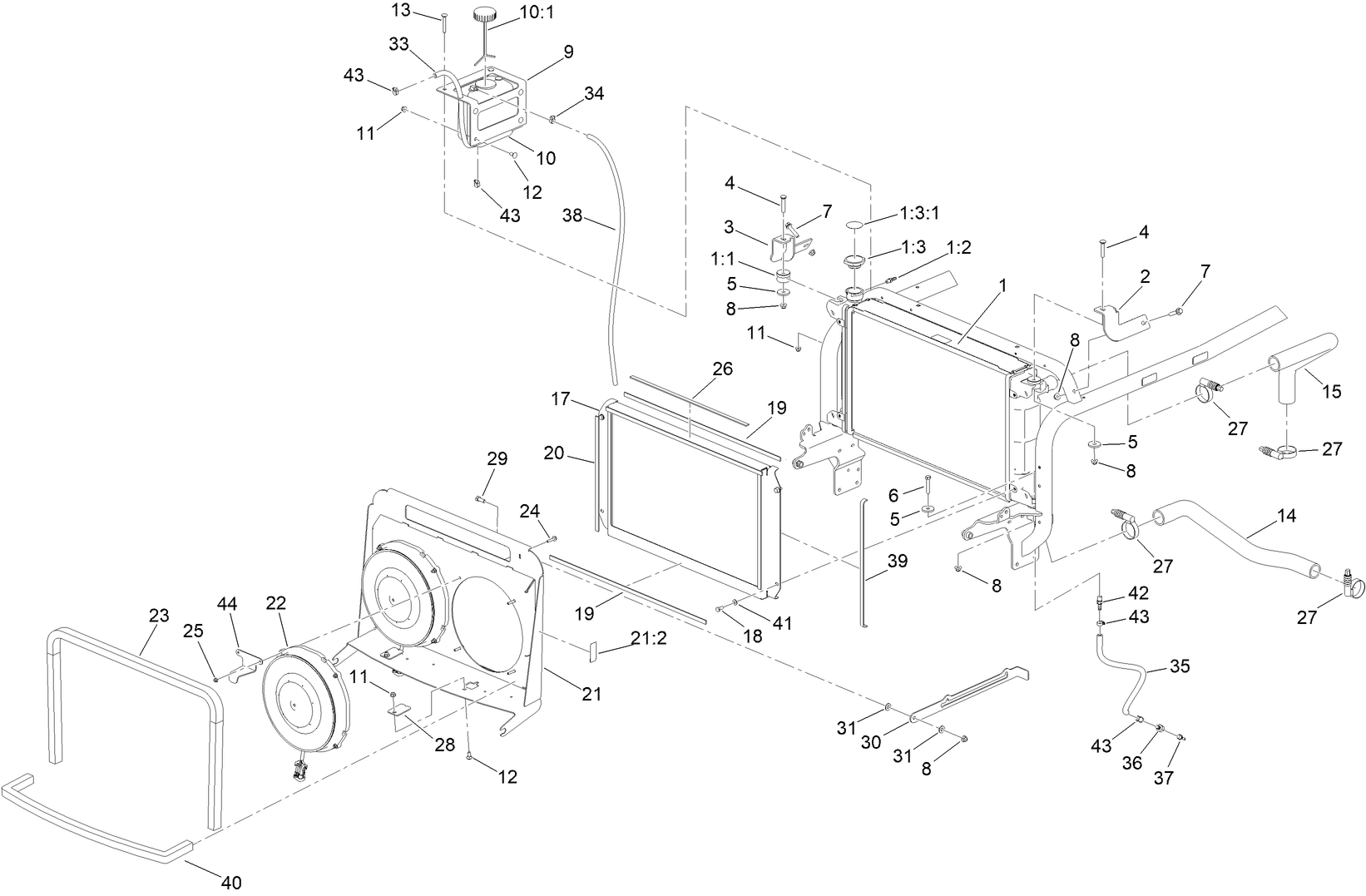 Radiator and Cooling Fan Assembly