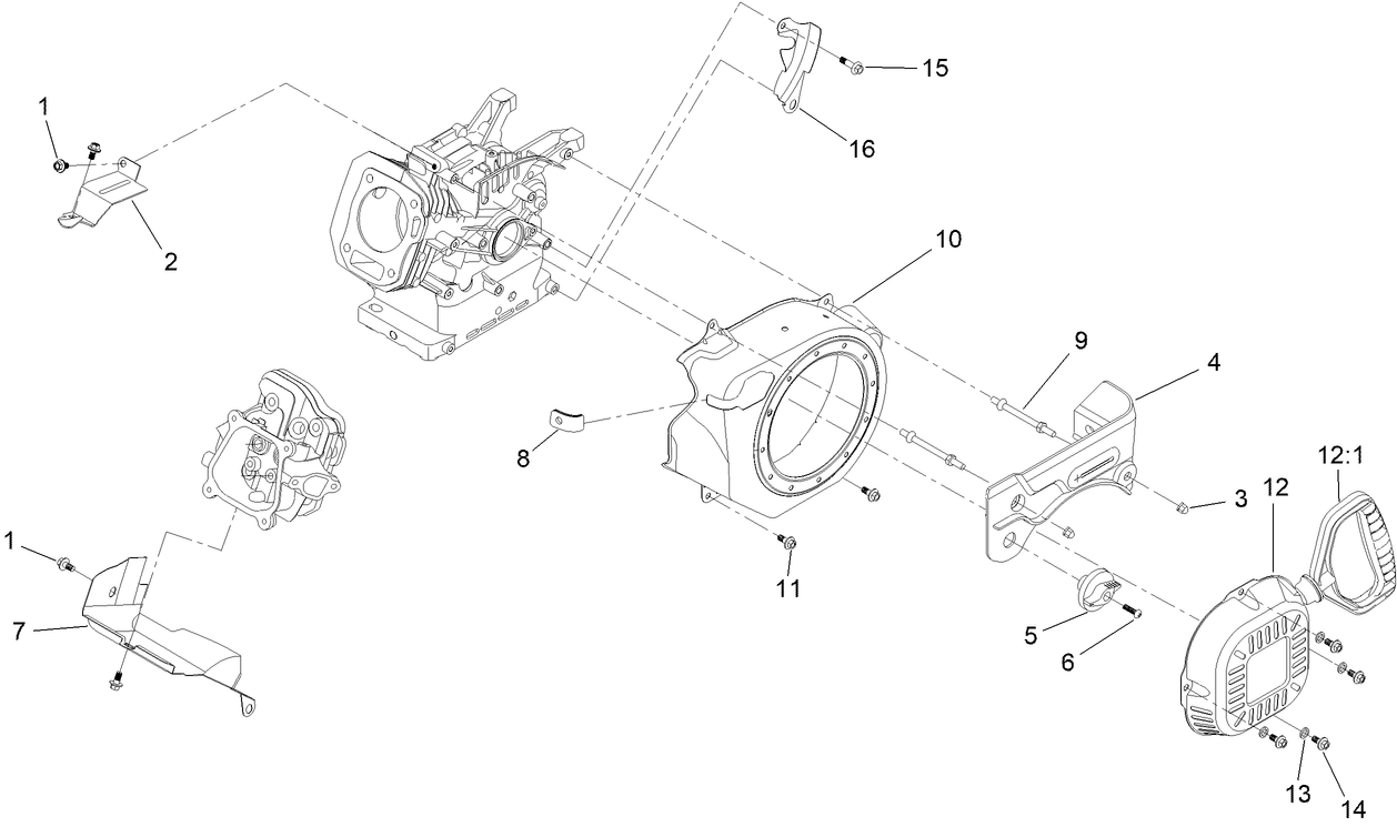 Blower Housing and Shrouds Assembly