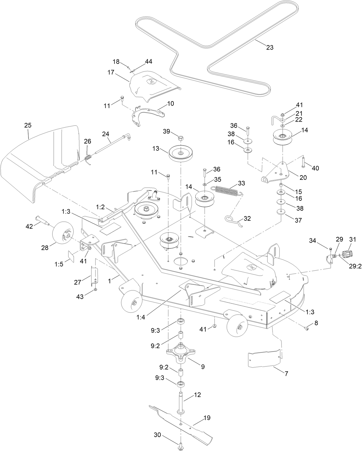 54in Deck and Decal Assembly