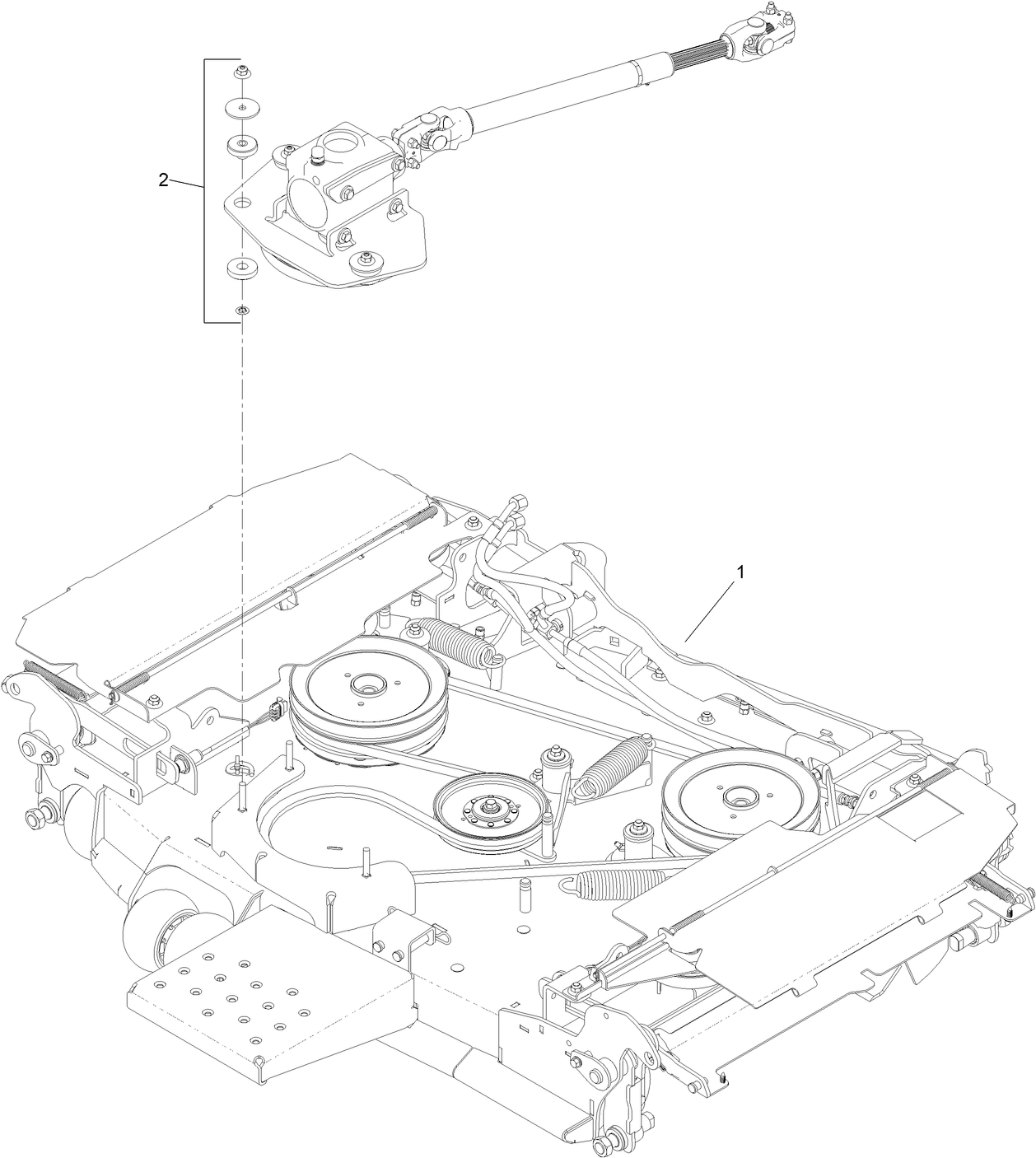 Center Deck and Gear Box Assembly