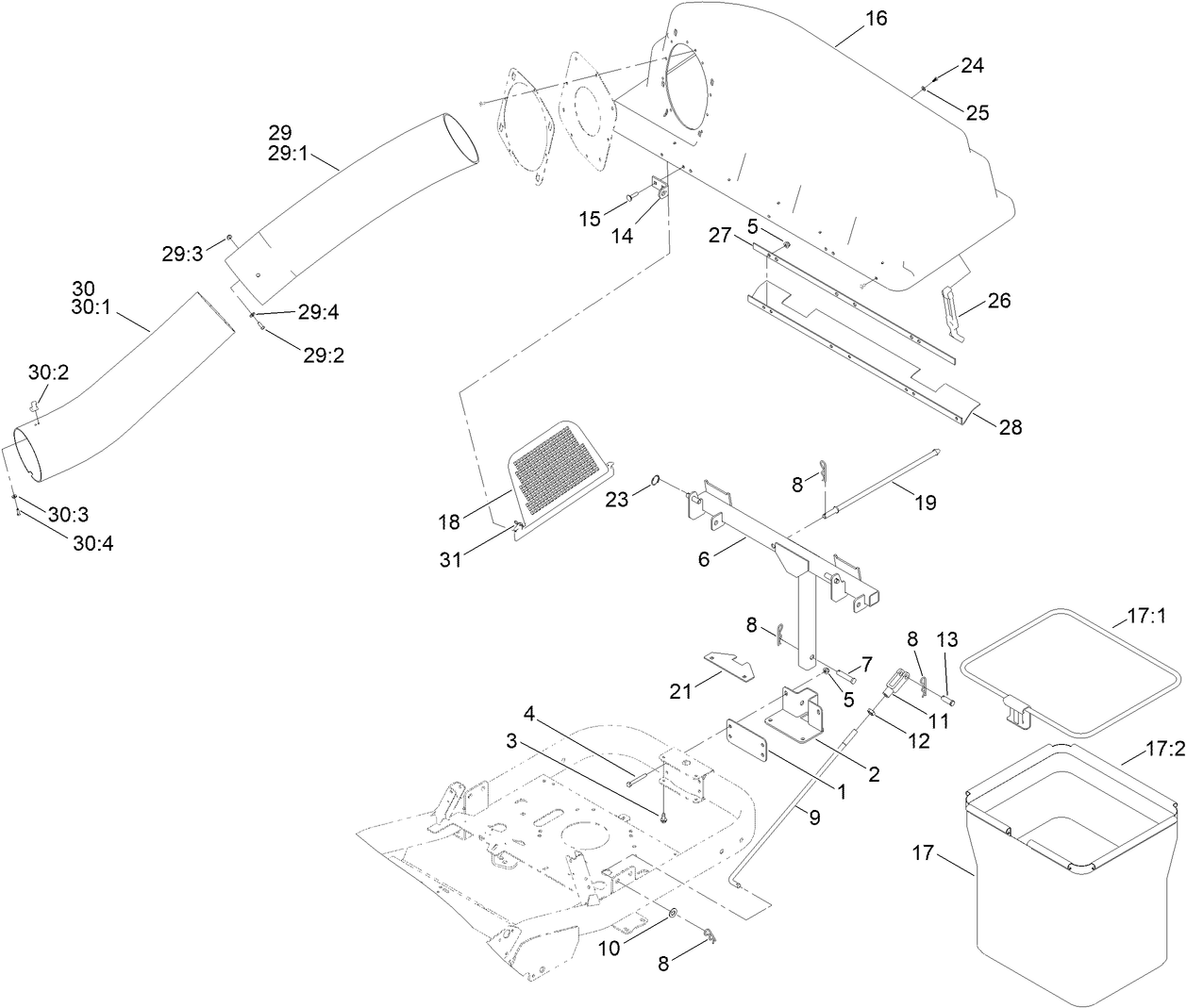 Twin Bagger and Hood Assembly