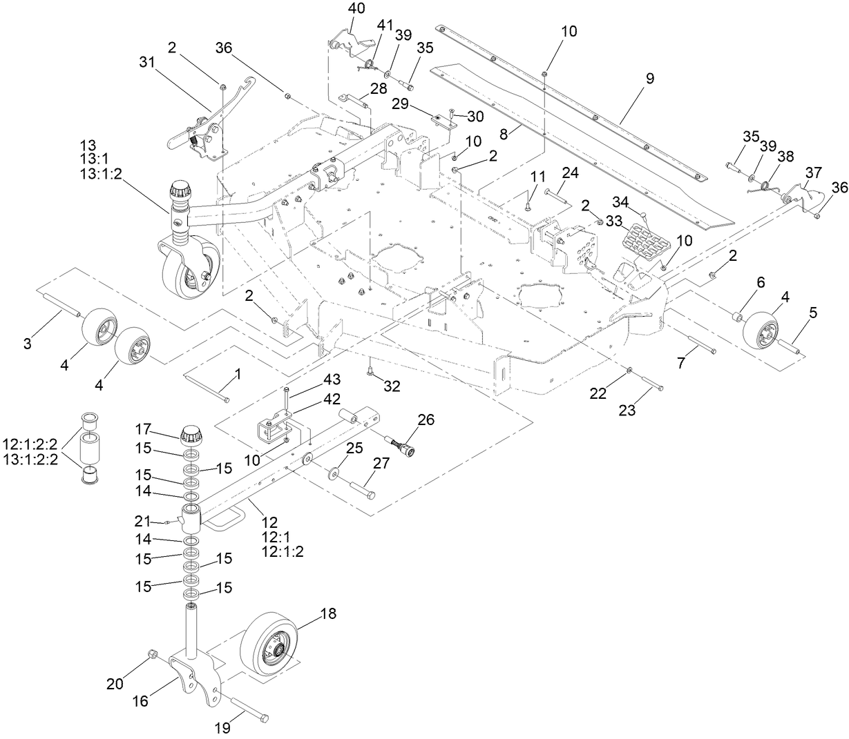 Caster Wheel and Latch Assembly